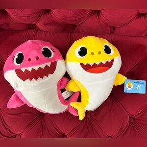 Pink and Yellow Baby Shark 14” plush
